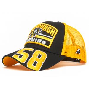 31575 Бейсболка Pittsburgh Penguins №58, черн.-желт., 55-58