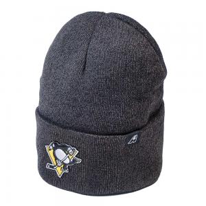 59332 Шапка Pittsburgh Penguins, чер.меланж, 55-58