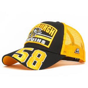 31575 Бейсболка Pittsburgh Penguins №58, черн.-желт., 55-58 Atributika & Club